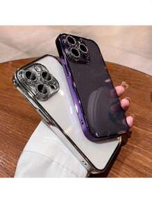 1 pieza Funda de teléfono con brillo electrolítico de cobertura completa compatible con iPhone 11, 15 Pro Max, 14 Pro Max, resistente al agua, a los golpes y a los arañazos