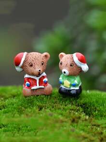 4/5 piezas/Set, Decoración navideña, Mini serie de Navidad DIY, Ratones, Follaje, Adornos pequeños y lindos del hombre viejo de dibujos animados - Multicolor - Ver 7