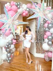 Bộ 8 bóng sao nổ nhiều màu, bóng sao nổ giấy bạc trong suốt 40 inch, thích hợp cho sinh nhật, đám cưới, tiệc độc thân, trang trí tiệc disco, trang trí bóng tiệc, sinh nhật, trang trí đám cưới, trang trí buổi hòa nhạc, trang trí tiệc nàng tiên cá, trang trí chủ đề Frozen trở lại trường ngày lễ tình nhân - Nhiều màu - Xem 6