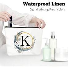 Nécessaire Personalizado com Coroa de Flores Boêmia e Monograma, Bolsa de Presente Personalizada, Necessaire de Cosméticos Fofo, Adequado para Casamento, Aniversário, Festival, Presente Ideal para Mulheres, Mães, Professoras, Amigas, Damas de Honra, Necessaire Escolar, Suprimentos Escolares, Organizador de Cosméticos, Itens de Quarto, Bolsas de Maquiagem, Organizador de Maquiagem, Armazenamento de Maquiagem, Nécessaire de Maquiagem