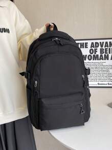 LECEY Balo đựng đồ cỡ lớn phong cách đại học dành cho nữ, phù hợp cho học sinh trung học cơ sở, trung học phổ thông và sinh viên đại học - màu đen - Xem 7