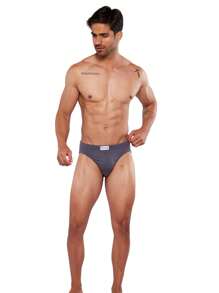 Calzoncillo Brief estilo Trusa Para Hombre 100% Algodon Premium - Ropa interior Alfani Jr40 - Gris Oscuro - Ver 3
