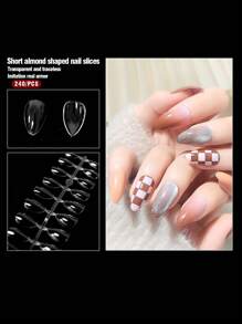 Nail Art Invisible Short Almond Ballet Natural Transparent False Nails For Nail Salon Use Press On Nails Nail Supplies Nails