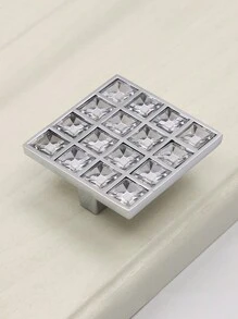 6 件/套水晶金属拉手,透明方形钻石抽屉旋钮双孔金色亮铬时尚拉手,适用于酒柜家具橱柜抽屉,单孔,孔距 16mm、32mm、64mm、96mm、128mm - 方鑽水晶金屬把手 - 查看 27