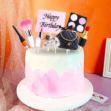 ROARING GOOD TIME RGT 10 PCs Makeup Cake Decorations Spa Birthday Cake Topper Spa Party Supplies Salon Birthday Decoration,Christmas - Multicolor - View 3