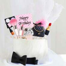 ROARING GOOD TIME RGT 10 PCs Makeup Cake Decorations Spa Birthday Cake Topper Spa Party Supplies Salon Birthday Decoration,Christmas - Multicolor - View 1