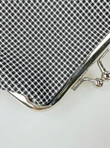 按扣开合的布质格子零钱包 - 格子 - 查看 4