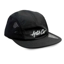 Anth Co Casual Street Strapback 5 Five Panel Straight Brim Cap - 黑色 - 查看 4