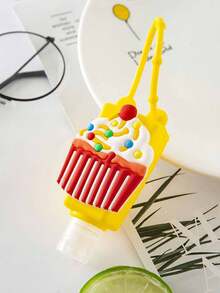 1/2 Peças Garrafa Portátil de Álcool em Gel 30ml da Série de Frutas em Desenho, Garrafa de Plástico Transparente com Manga de Silicone, Garrafas de Viagem com Tampa de Torção e Pressão, Recipiente de Plástico Transparente com Mosquetão, Garrafa Recarregável de Álcool em Gel à Prova de Vazamento, Portátil, Adequado para Negócios, Viagens, Escritório