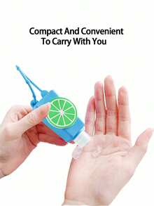 1/2 Peças Garrafa Portátil de Álcool em Gel 30ml da Série de Frutas em Desenho, Garrafa de Plástico Transparente com Manga de Silicone, Garrafas de Viagem com Tampa de Torção e Pressão, Recipiente de Plástico Transparente com Mosquetão, Garrafa Recarregável de Álcool em Gel à Prova de Vazamento, Portátil, Adequado para Negócios, Viagens, Escritório