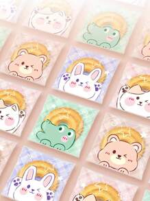 100 个/包卡通动物可爱自粘饼干袋、雪花蛋糕包装袋、面包店密封袋 - 彩色 - 查看 3