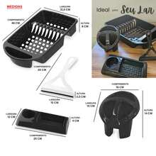Sink Kit Dish Drainer + Soap Detergent Holder + Sink Wheel + Cutlery Holder 4 Pieces - 白色 - 查看 3