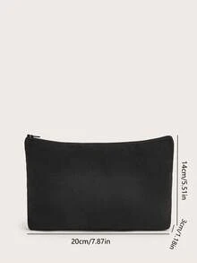 空白手绘DIY拉链帆布铅笔盒学生文具收纳袋可定制图案和文字化妆包旅行配件夏季出游用品