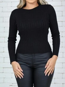 ZAVA Blouse With Twist Modal Yarn Long Sleeves Braid Detail - Negro - Ver 5