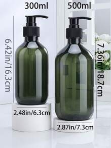 1 个大容量 300ml/500ml 泵式分配瓶，琥珀色透明 PET 塑料，适用于洗发水、沐浴露、乳液、家庭、酒店、旅行使用 - 彩色 - 查看 10