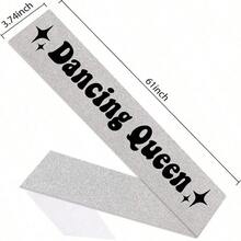 2pcs Sparkling Dance Queen Party Decoration Single Disco Ball Banner With Silver Ribbon - Multicolor - View 4