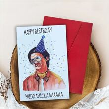 1 张有趣的生日快乐贺卡、送给他的生日礼物、有趣的生日贺卡、手工制作的生日贺卡、有趣的电影生日贺卡、圣诞节 - 紅色 - 查看 10