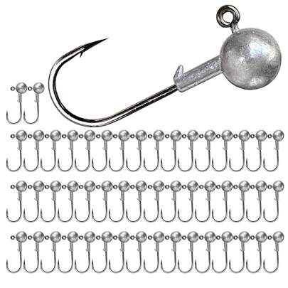 100PCS Round Jig Head, Lead Jig Head Hooks For Freshwater Saltwater Fishing, Swimbait Jig Heads With Fishing Box For TroutBass Fishing, Crappie Pro Jig Heads