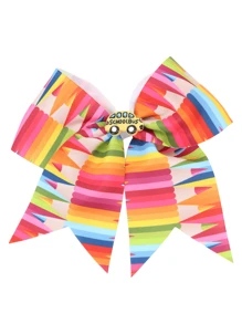 Bộ 4 kẹp tóc in hình bút chì và xe buýt trường học cho bé gái, phụ kiện dự tiệc khai giảng, kẹp tóc nơ cho trẻ em, phụ kiện tóc cho trẻ em, hoàn hảo để đeo cùng bạn bè. - Nhiều màu - Xem 11