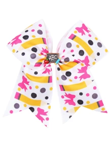 Bộ 4 kẹp tóc in hình bút chì và xe buýt trường học cho bé gái, phụ kiện dự tiệc khai giảng, kẹp tóc nơ cho trẻ em, phụ kiện tóc cho trẻ em, hoàn hảo để đeo cùng bạn bè. - Nhiều màu - Xem 10