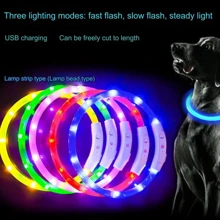 USB Rechargeable LED Glow Dog Collar, Bright Lights For Nighttime, Adjustable Illuminated Collar, Perfect Birthday Gift For Small Dogs, Suitable For Cat Mom, Dog Mom, Cat Lovers, Dog Lovers, Not For Large Dogs