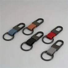 Auto Schlüsselanhänger aus Leder der ersten Schicht, Schlüsselanhänger aus Zinklegierung, Urlaubsgeschenk Schlüsselanhänger, Auto Türschlüsselanhänger, Mehrfarbiger Schlüsselanhänger - Einheitsgröße - Übersicht 2