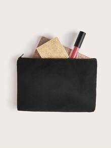 空白手绘DIY拉链帆布铅笔盒学生文具收纳袋可定制图案和文字化妆包旅行配件夏季出游用品