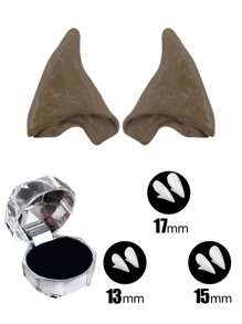 3 Sizes Vampire Teeth Cosplay Fake Fangs - Realistic Vampire Half-Ear Costume Accessories For Party Halloween - A - View 8