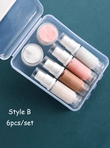 1pc/5pcs/6pcs 5ml/10ml 迷你旅行透明化妆品按压泵瓶 面霜瓶,化妆品分配器套装,真空压力瓶,便携式旅行分配器瓶带盒,适用于乳液、护肤品、眼霜、精华液、粉底护肤品,外出旅行必备用品 旅行必需品 学校用品 节日露营 节日必需品 度假配件 女士香水 男士香水 海滩香水 - 無色 - 查看 5