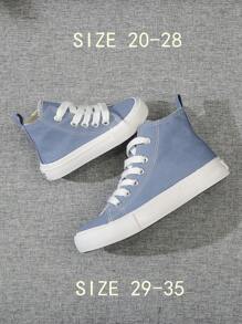 White Cloth Shoes Baby White Shoes Middle Sneakers Children's Canvas Shoes Spring And Autumn Korean Version Simple Boy And Girl Shoes Fashion Low-Top Casual Lace-Up Track Shoes Classic Low-Top Canvas Shoes  All Casual Sports Skateboard Children's Shoes
