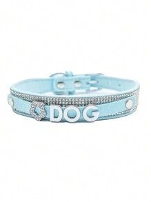 1 Vòng cổ thú cưng được cá nhân hóa có đính kim cương giả, có thể tùy chỉnh với tên thú cưng bằng kim cương trắng và nền đen, có nhiều màu sắc và kiểu dáng khác nhau, thích hợp cho chó nhỏ/vừa/lớn - màu đen - Xem 9