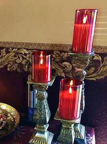 3 件套（带遥控器和不带遥控器）S/M/L（单个不带遥控器）无焰闪光电子蜡烛灯，单个/套装 LED 暖光无焰蜡烛（不含电池），便携式浪漫闪烁无焰蜡烛小夜灯