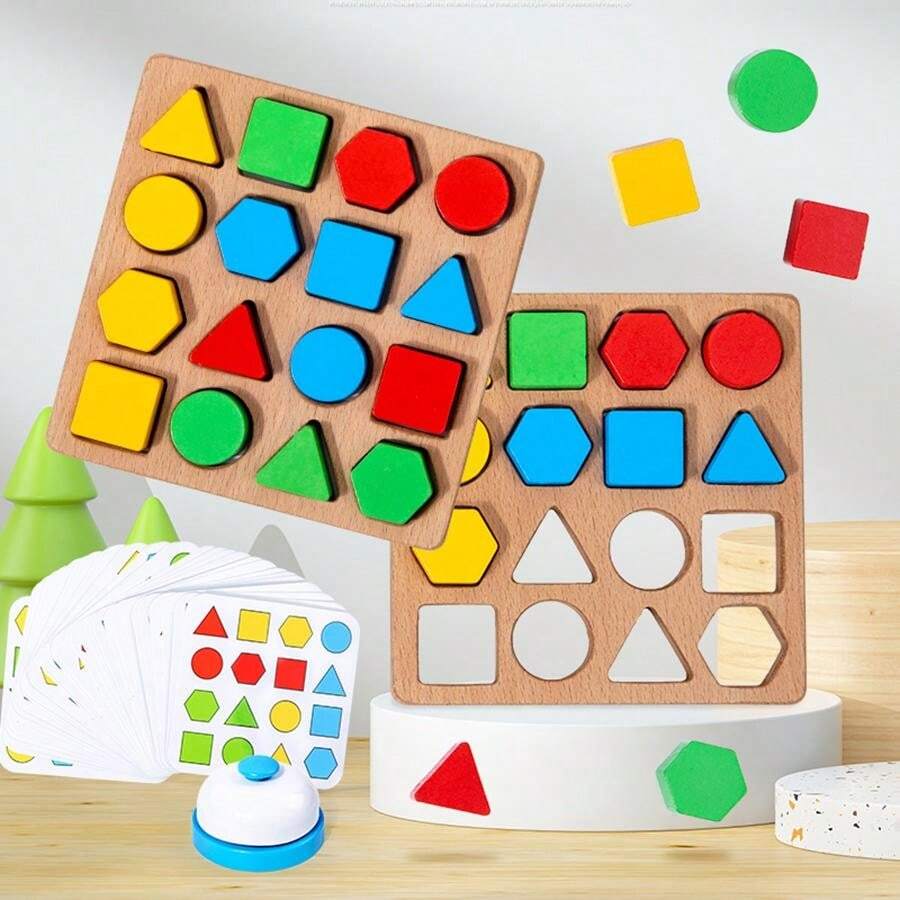 Set De 15 Formas Geométricas 3D De Madera Para Enseñar Matemáticas Y Geometría A Niños De Forma Divertida