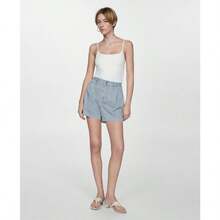 Mango 女士 Stripe-P 牛仔短裤 - 藍色 - 查看 5