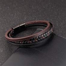 1 pieza Pulsera de accesorio con estilo vintage marrón para hombre