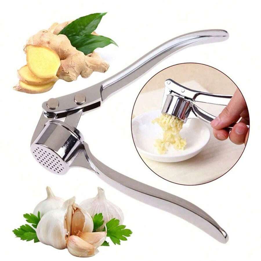 Kitchen Garlic Press ,Rust-Proof And Dishwasher Safe Professional Garlic Mincer Tool,Garlic Press,Easy To Squeeze, Garlic Mincer,Garlic Crusher,Creative Kitchen Silicone Garlic Peeler Garlic Peeling Tool,Easy To Clean, With Ergonomic Handle,Vegetable Fruit Tools,Kitchen Items,Cutter,Food,Salad,Decor,Storage,Party,Birthday.