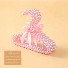 儿童珍珠衣架 小珍珠蝴蝶结衣架 优雅标准衣架 适合儿童、婴儿、宠物狗 (白色) 爱情情人节 - 粉色 - 查看 1
