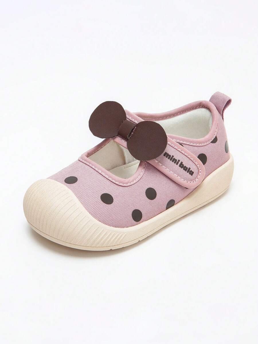 mini bala 女童吸汗透气可爱圆点步行鞋 - 粉色 - 查看 1