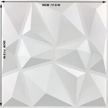 1PC White Color 30x30CM Pvc 3D Wall Panel - White - View 3