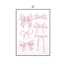 1PC Personalized Pink Bow Canvas Hanging Painting Girl Room Wall Picture Mural Dormitory Living Room Strong Youth Room Bedroom Poster Mural Cute Home Decoration Frameless - Multicolor - View 9
