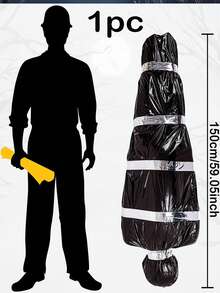 1 قطعة من الديكور المروع ضحية ميت للهالوين - جثة مزيفة مخيفة في كيس للحفلات الخارجية/الداخلية وديكور مشهد رعب، جسم مزيف ملفوف باللون الأسود، ديكور غرفة مرعب وأكسسوارات للتصوير، عيد الميلاد