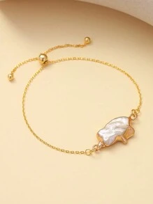 1pc Adjustable 925 Sterling Silver Cultured Freshwater Pearl Bracelet, Suitable For Daily Wear, Vacation, Date, Engagement