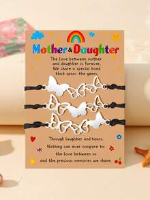 Goodwaro 2pcs/3pcs Set Back To School Gift Stainless Steel Butterfly Matching Bracelets For Mother And Daughter - Three-row Butterfly 3-piece Set - View 16