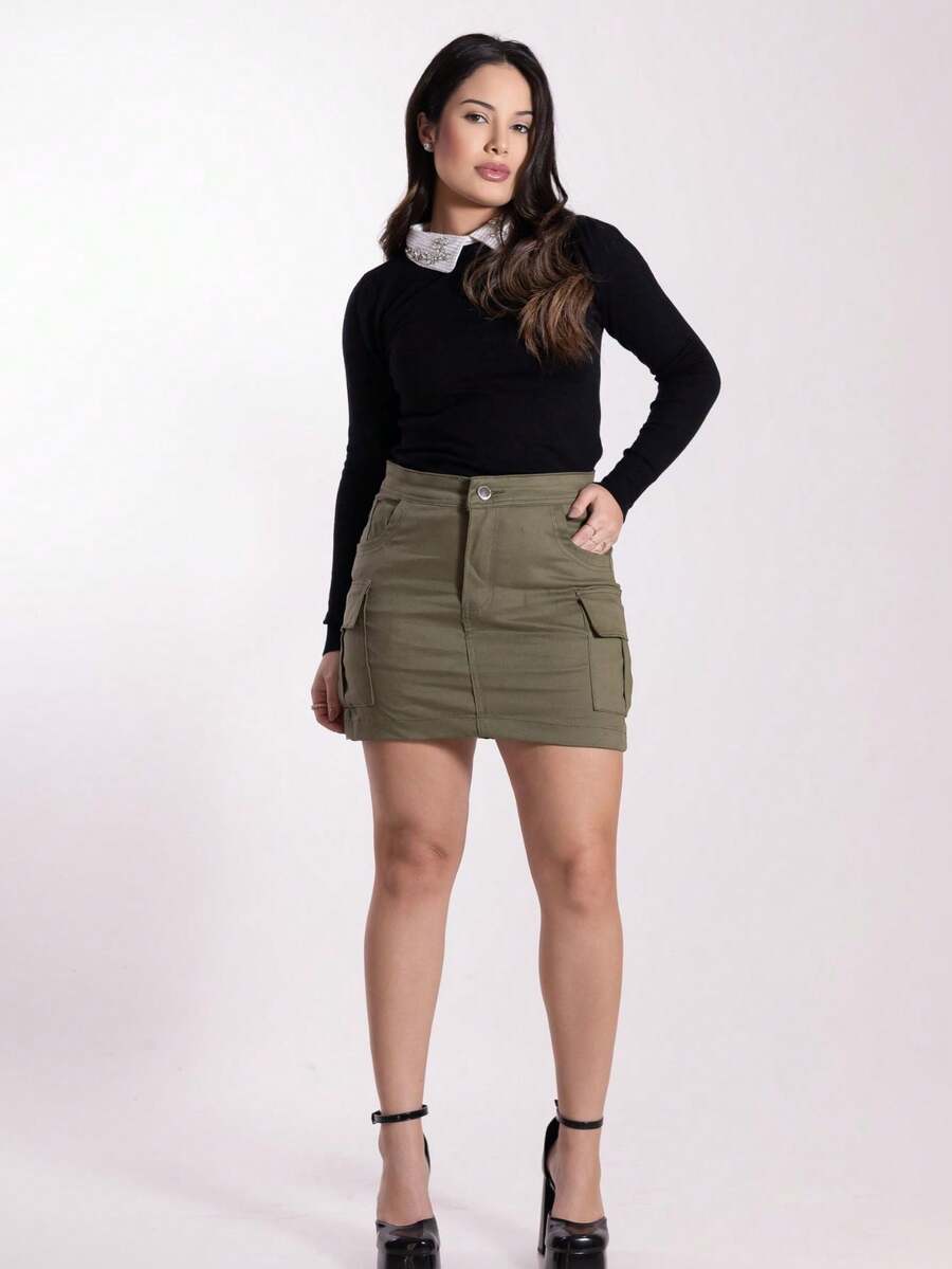 Green Cargo Skirt - 查看 1