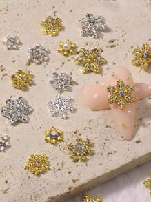 30 Cái Bùa Làm Móng Giáng Sinh Hợp Kim Bạc Móng Tay Nghệ Thuật Bùa Quyến Rũ Bạc Móng Tay Thạch Anh Thiết Kế Quà Giáng Đá Quý Cho Móng Tay Acrylic Nguồn Cung Cấp Zirconia Sáng Bóng Thạch Anh Móng Tay Bông Tuyết Cho Phụ Nữ DIY Trang Trí Móng Tay Ngày Lễ - Bạc - Xem 4