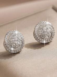 1 Paar romantische Rose Blumen Cubic Zirconia Ohrstecker für Frauen zu Verlobung, Hochzeit, Party, Modeschmuck Ohrring als Valentinstag-, Mutter-, Muttertags-Geschenk