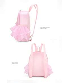 Customizable Personalized Backpack, Embroidered Craftsmanship, Ballet Dance Bag, Women's Storage Bag, Dance Backpack, Pink, Modern Style - Pink - View 5
