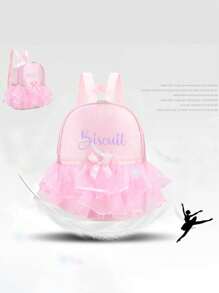 Customizable Personalized Backpack, Embroidered Craftsmanship, Ballet Dance Bag, Women's Storage Bag, Dance Backpack, Pink, Modern Style - Pink - View 4