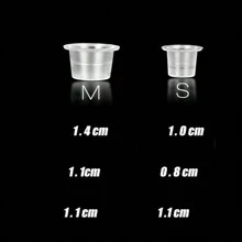 100/1000 件纹身大中小墨水颜料杯环透明微刀片胶帽唇眉 PMU 漂白用品霜 - 無色 - 查看 6