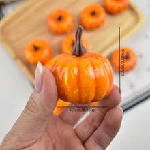 12pcs Artificial Mini Pumpkins For Halloween Pumpkin Wreath Decorations - Yellow - View 5
